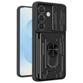 Samsung Galaxy A37 5G Case with Kickstand, Camera Slider, Card Holder - Black