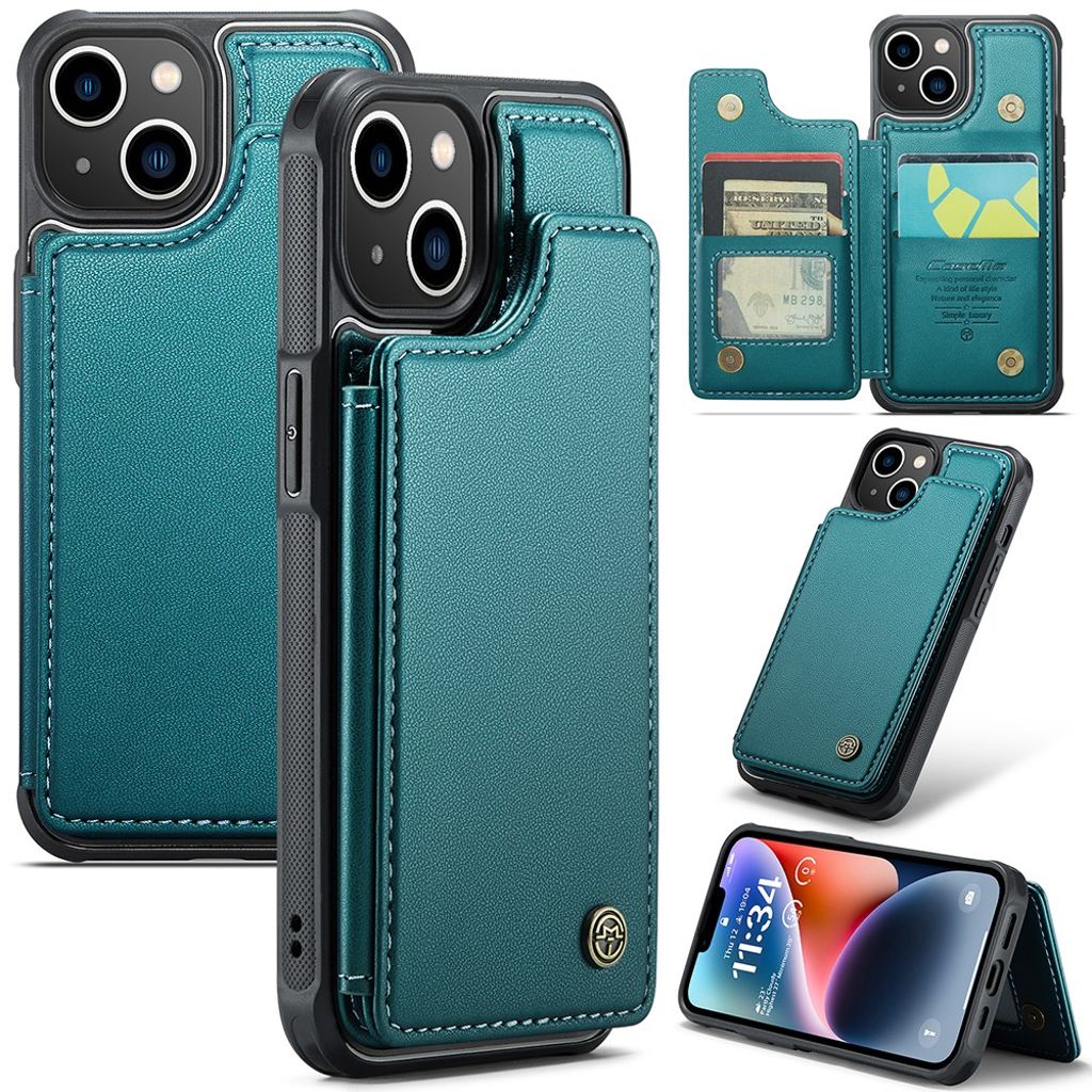 CASEME iPhone 14 C22 Wallet Case RFID Blocking - Green