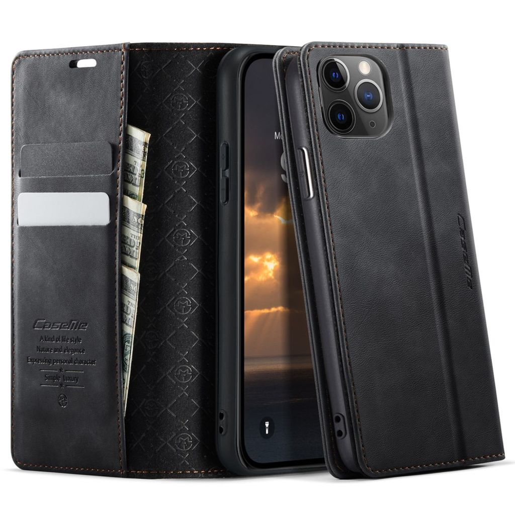 CASEME iPhone 11 Pro Max Wallet Cover RFID Blocking Stand – Black