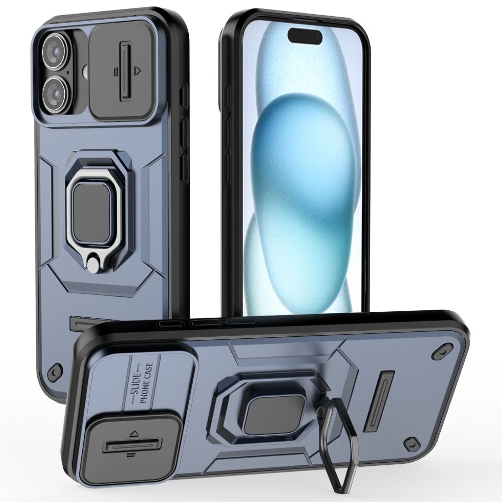 iPhone 16 Plus Case with ring - Blue — Övrigt