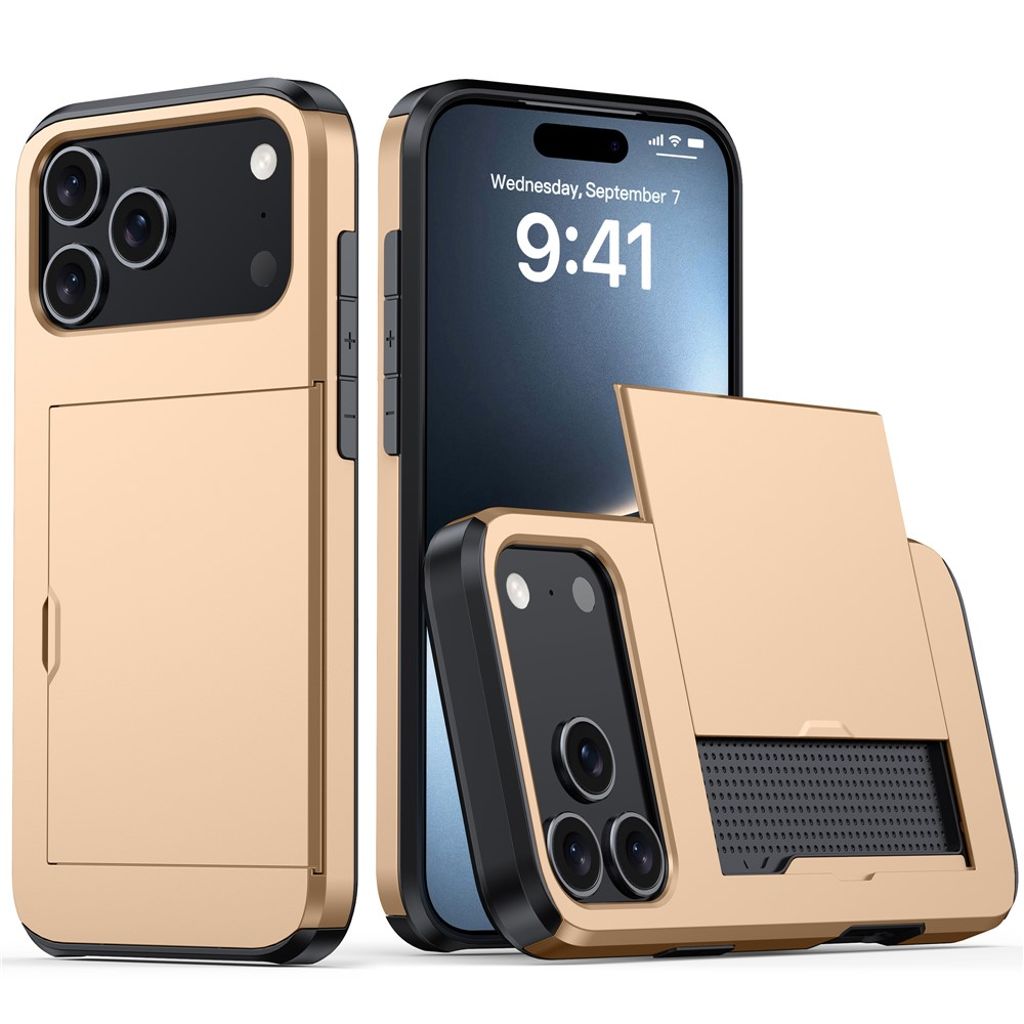 iPhone 17 Pro Case with card slot - Gold
