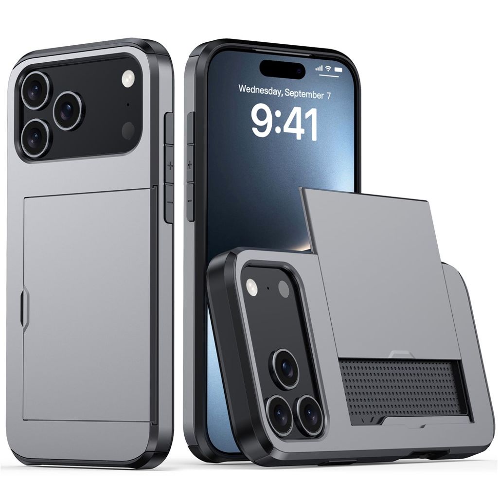 iPhone 17 Pro Max Case with card slot - Grey — Övrigt