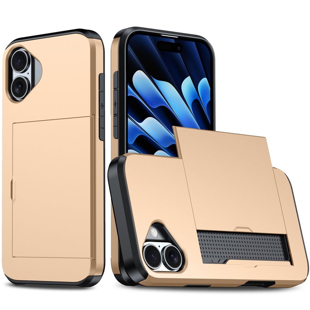 iPhone 17 Case with card slot - Gold