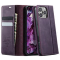 CASEME iPhone 16 Pro Max Wallet Cover RFID Blocking Stand – Purple