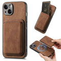 iPhone 13 Case MagSafe Compatible Detachable Card Holder - Brown