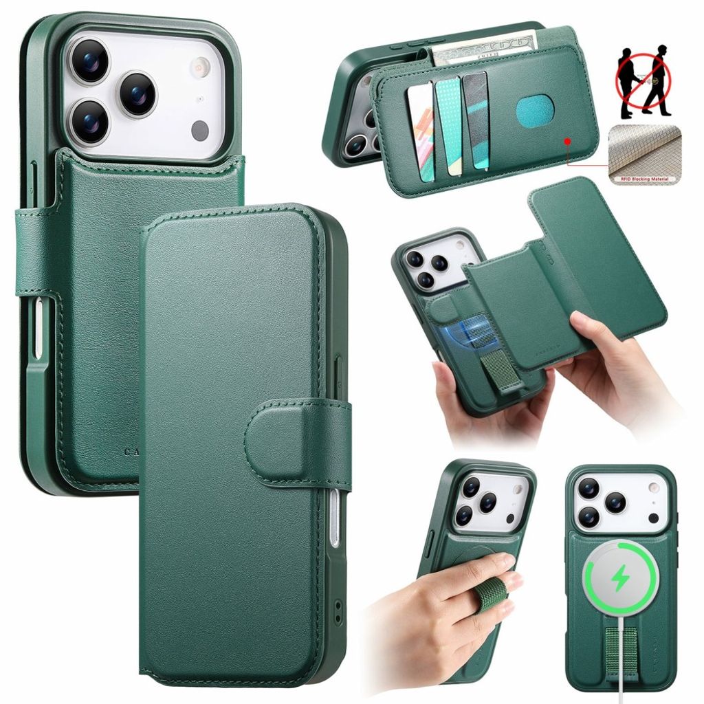 CASENEO iPhone 18 Pro Max/17 Pro Max MagSafe Cover with Wallet - Green — CASENEO