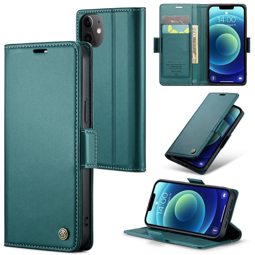 CASEME iPhone 12 Mini Wallet Cover with Stand - Green — CASEME
