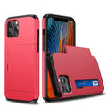 iPhone 12 mini case with slide card holder - Red — Övrigt