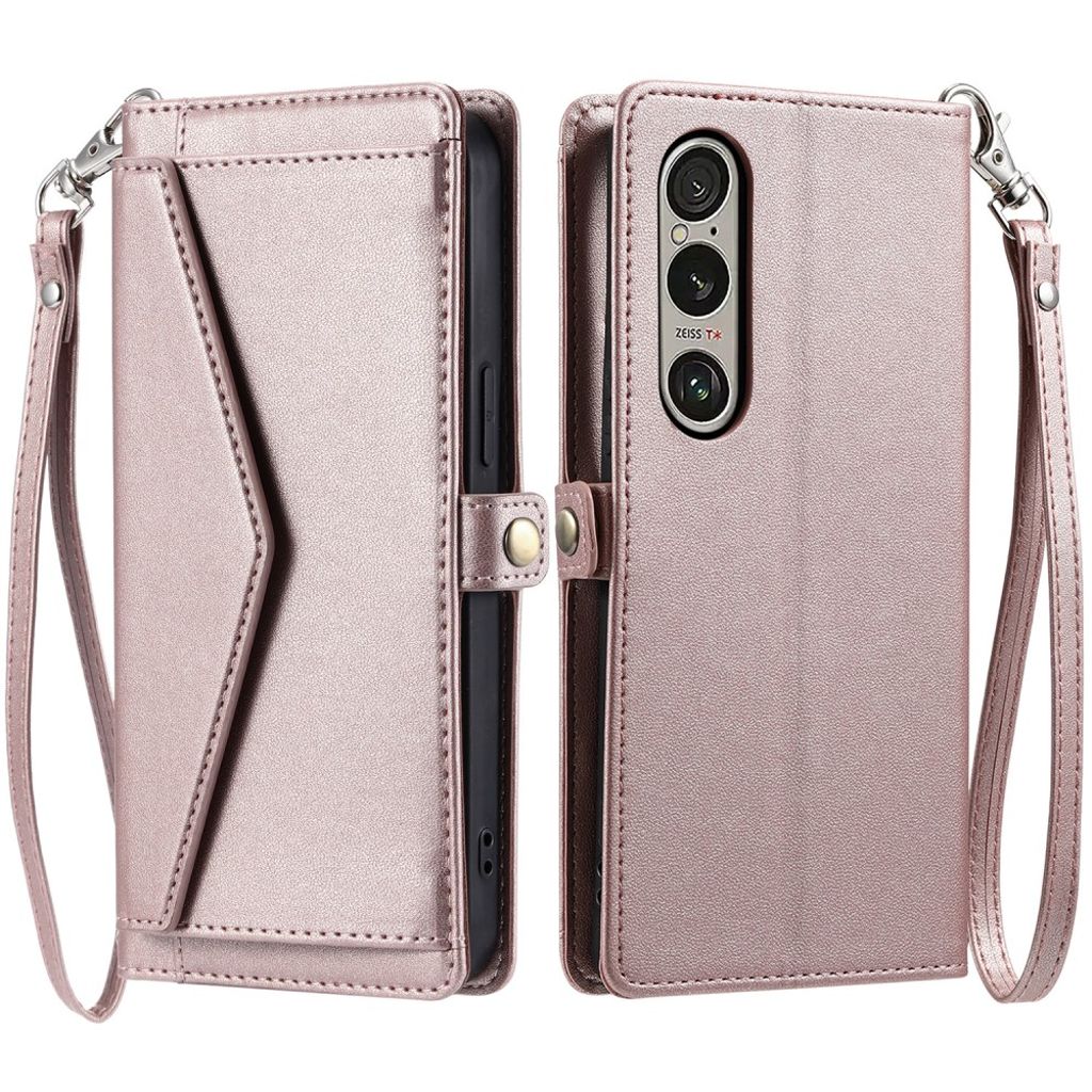 Sony Xperia 1 VII Cover with Carrying strap - Rose gold