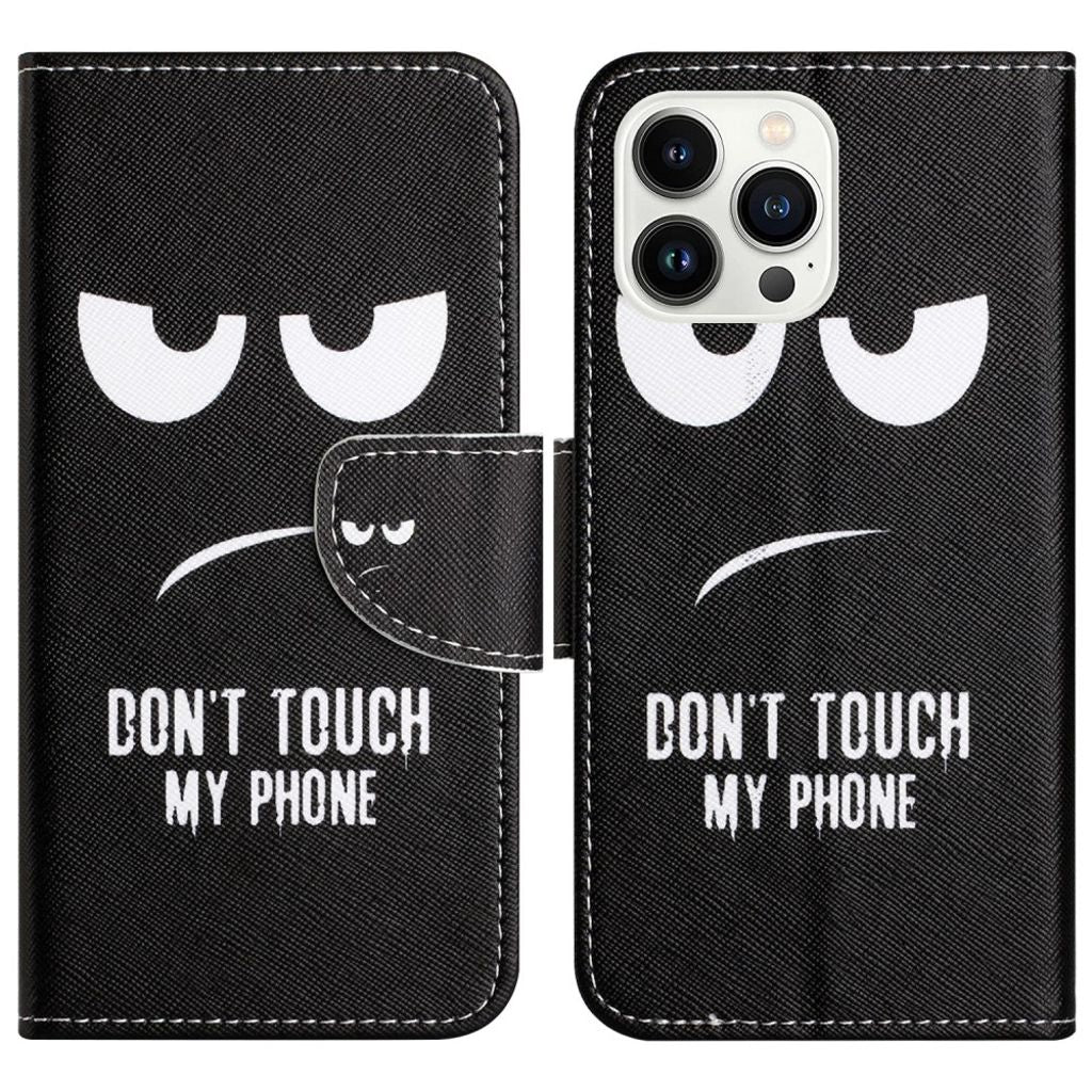 iPhone 16 Pro phone cover with card slot and a stand - Black/White