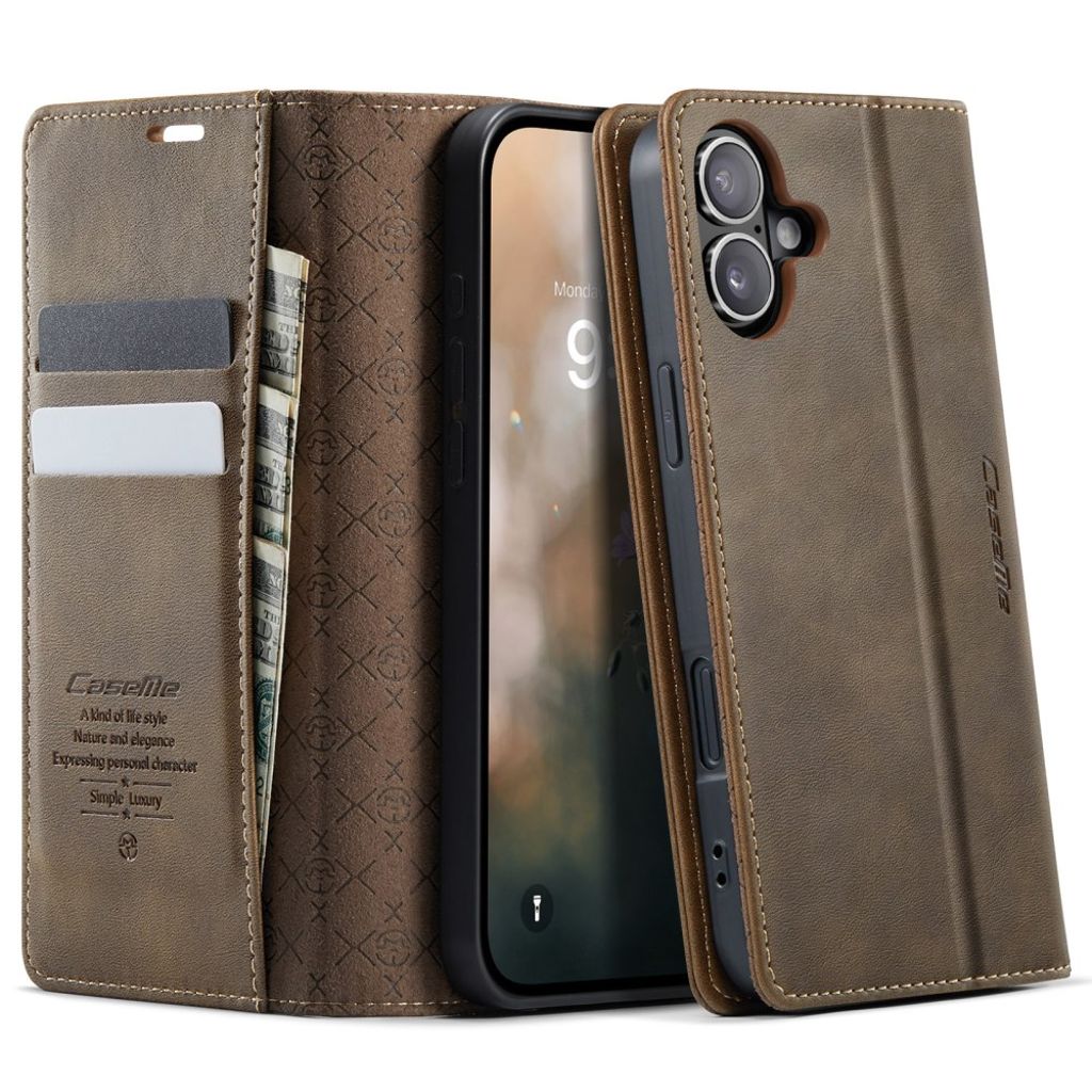 CASEME iPhone 16 Cover with Stand - Brown — CASEME