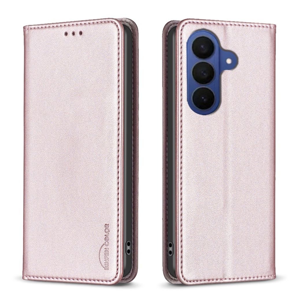 BINFEN COLOR Samsung Galaxy A37 5G Wallet Cover Stand Card Slots - Rose Gold