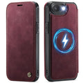CASEME 053 iPhone 16e/iPhone 17e Wallet Cover MagSafe RFID blocking - Red