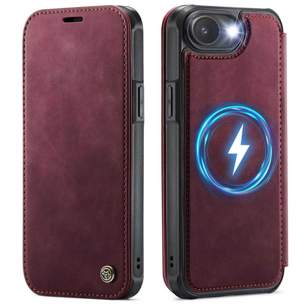 CASEME 053 iPhone 16e/iPhone 17e Wallet Cover MagSafe RFID blocking - Red