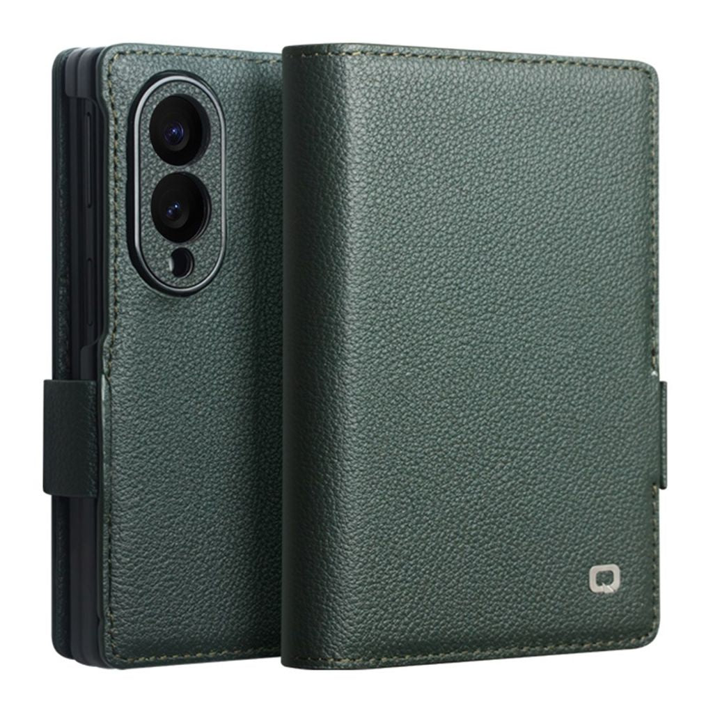QIALINO Samsung Galaxy Z Fold8 Wallet Cover in Real Leather - Green — QIALINO