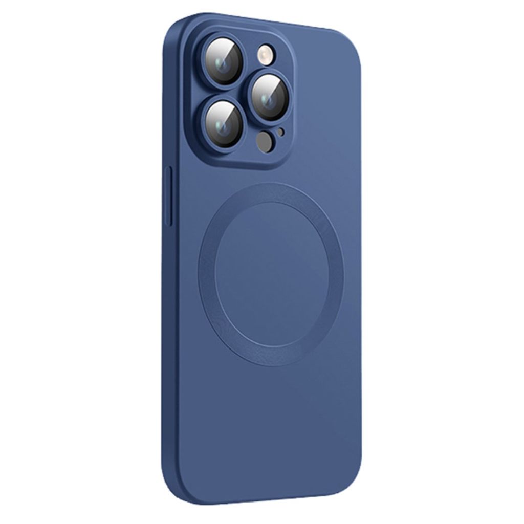 iPhone 15 Pro Case MagSafe Liquid Silicone with Lens Protector - Dark Blue — Övrigt