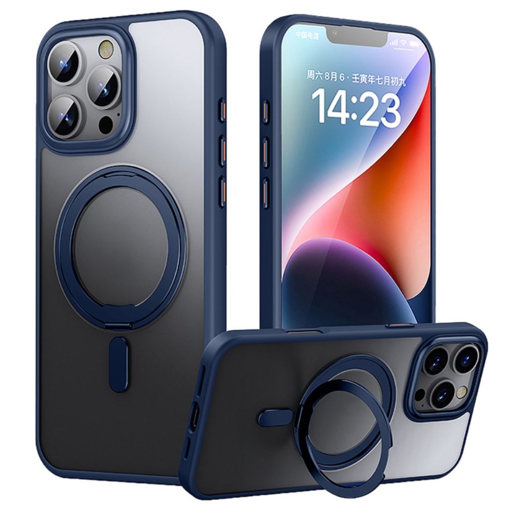 iPhone 16 Pro Case with a Stand - Dark Blue — Övrigt