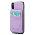 FIERRE SHANN iPhone XS Max Case with Card Holder and Kickstand – Purple