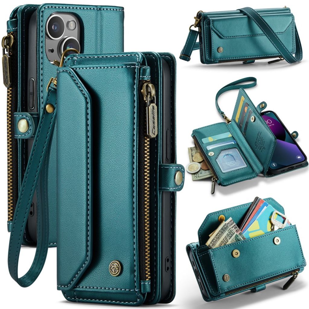 iPhone 13 Wallet Cover Card Slots - Green — Övrigt