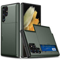 Samsung Galaxy S24 Ultra case with slide card holder - Army Green