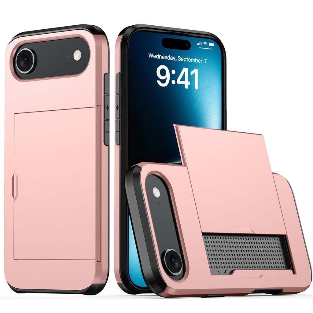 iPhone Air Case with card holder - Rose Gold