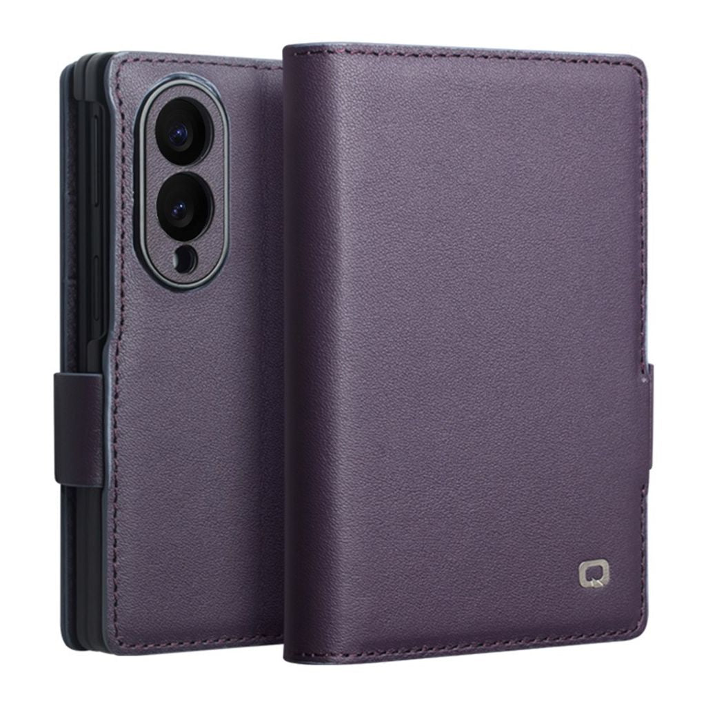 QIALINO Samsung Galaxy Z Fold8 Wallet Cover in Real Leather - Purple — QIALINO