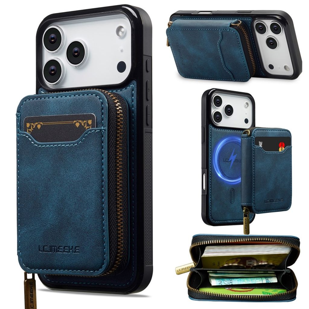 LC.IMEEKE iPhone 18 Pro Max/17 Pro Max MagSafe Case with Wallet - Blue — LC.IMEEKE