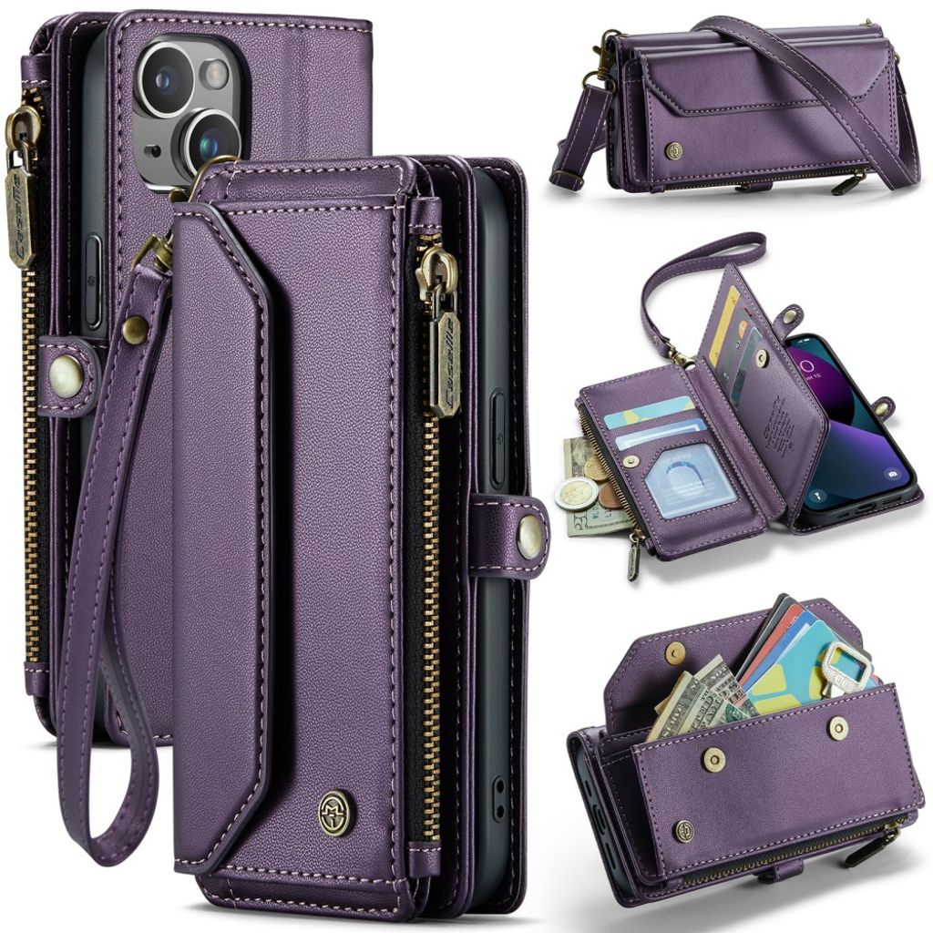 iPhone 13 Wallet Cover Card Slots - Purple