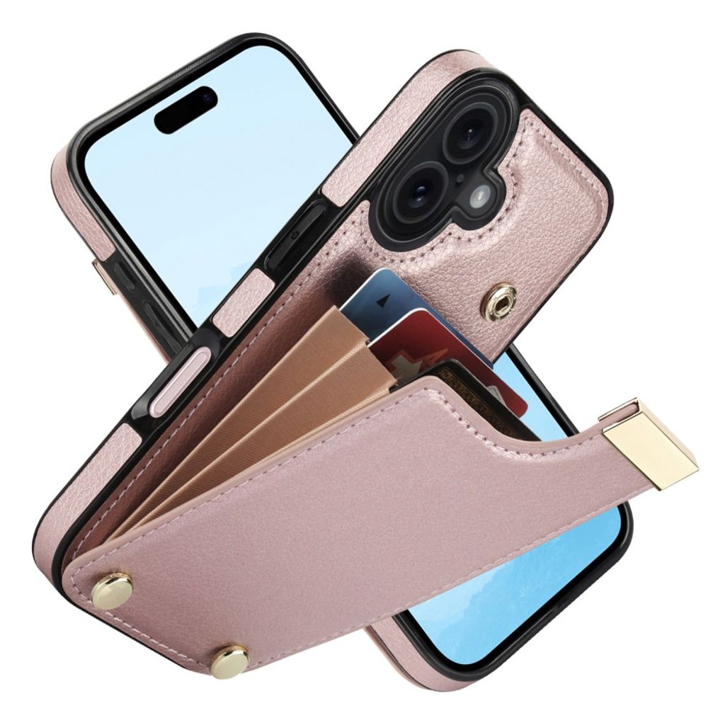 iPhone 17 Case with Card Holder - Rose Gold