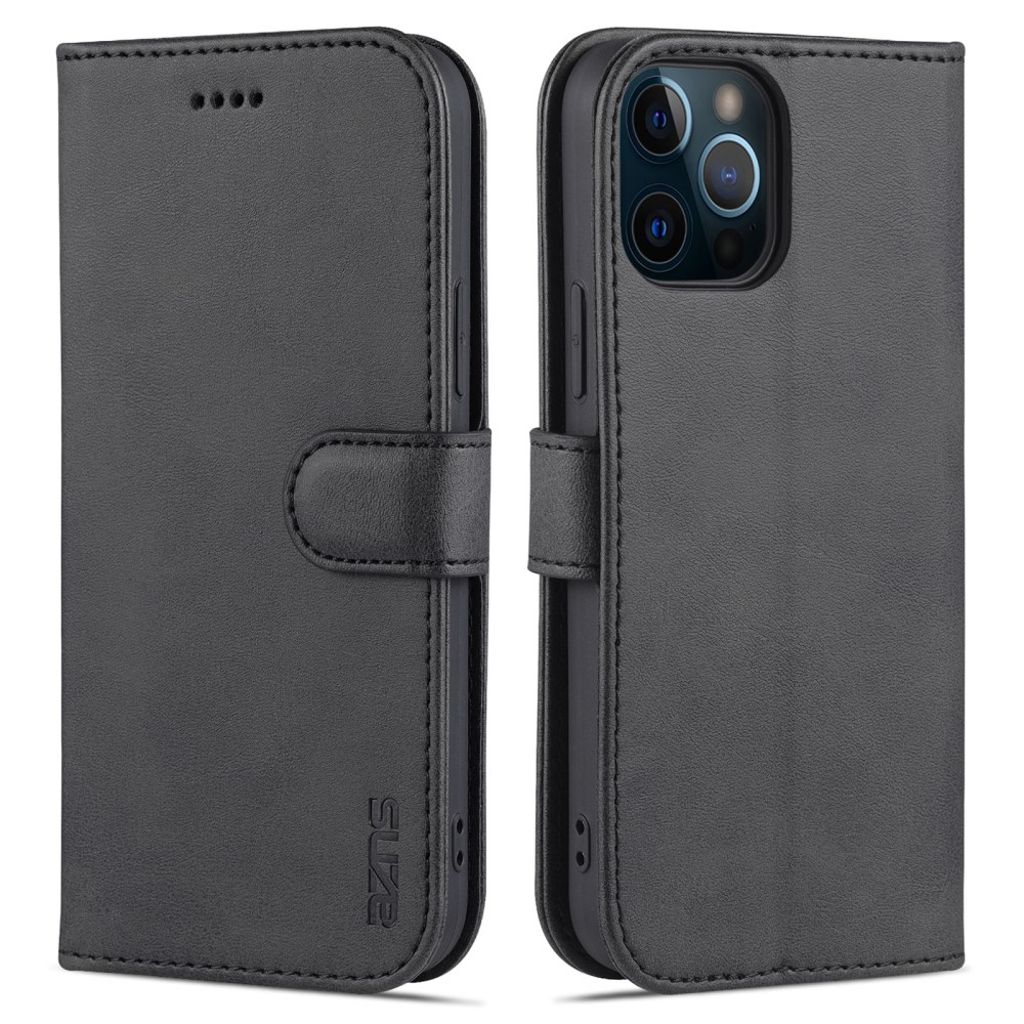 AZNS iPhone 13 mini Wallet Cover Stand – Black