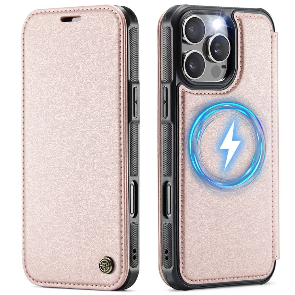 CASEME 053 iPhone 12 Pro Max Wallet Cover MagSafe RFID blocking - Light Pink