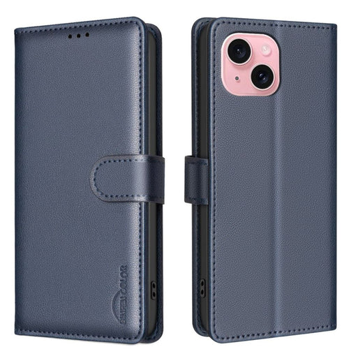BINFEN COLOR iPhone 13/14 Wallet Cover RFID Blocking - Blue — BINFEN