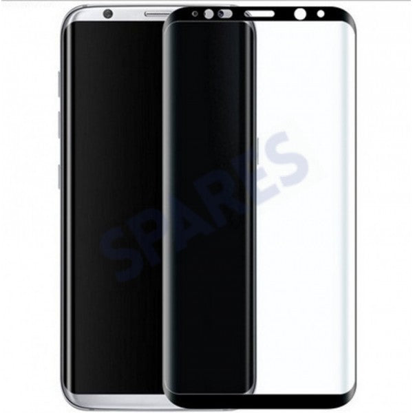 S8 Plus Tempered Asahi Black Glass 0.33mm BULK — OEM