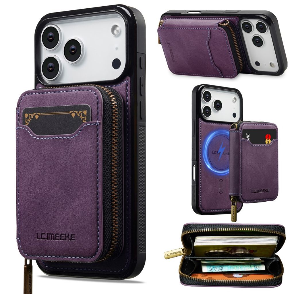 LC.IMEEKE iPhone 18 Pro Max/17 Pro Max MagSafe Case with Wallet - Purple — LC.IMEEKE
