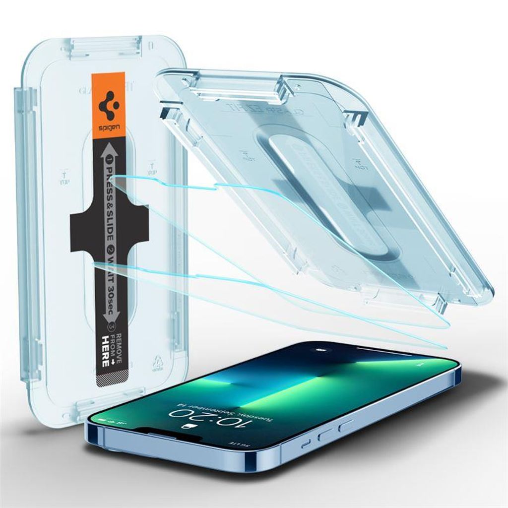Spigen iPhone 13 Pro Max Tempered Glass Privacy Screen Protector Glas.Tr "Ez Fit", 2-Pack