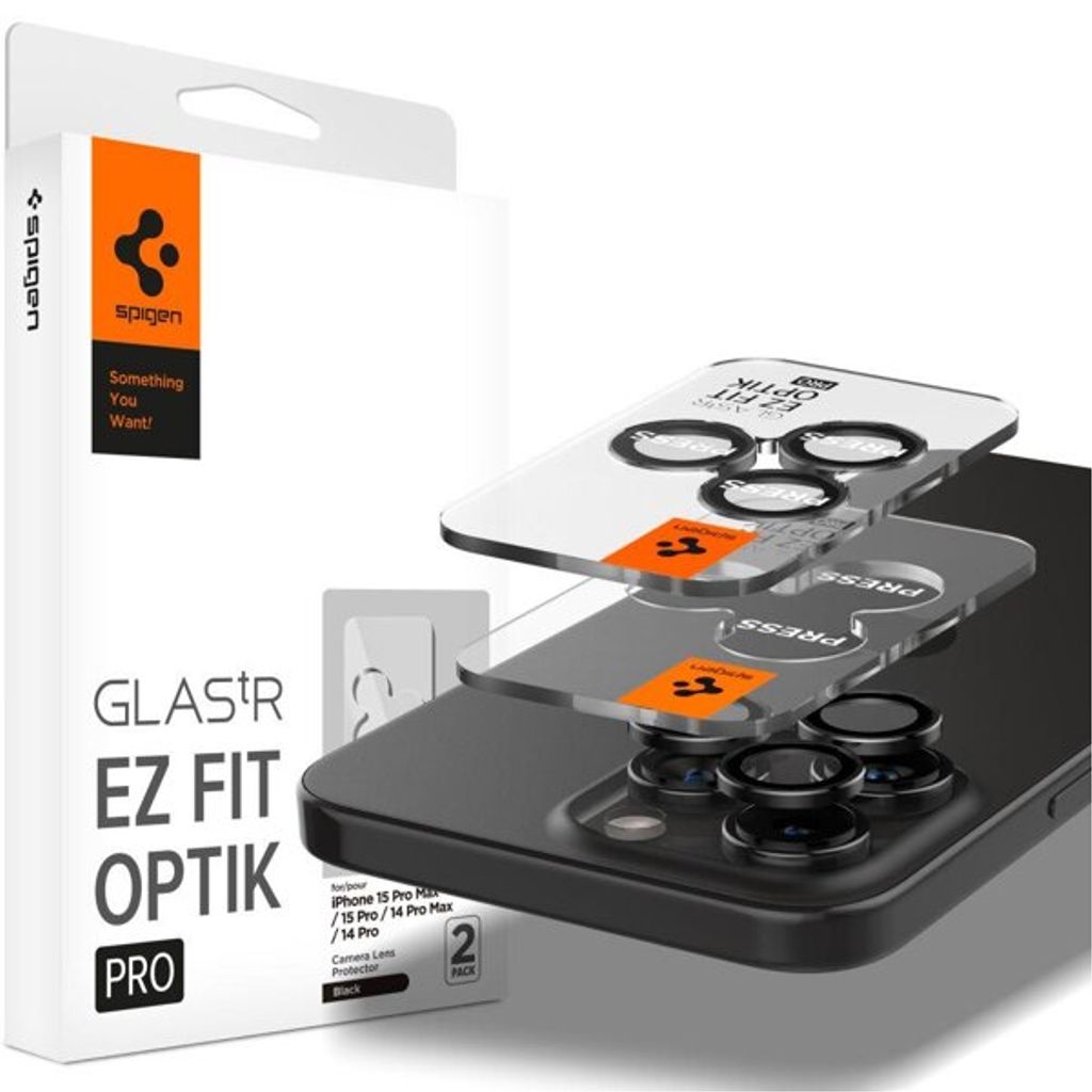 Spigen iPhone 15 Pro/Pro Max Lens Protector Tr Ez Fit Optik Pro, 2-Pack — Spigen