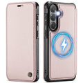 CASEME Samsung Galaxy S26 Plus Wallet Cover MagSafe RFID blocking - Light Pink