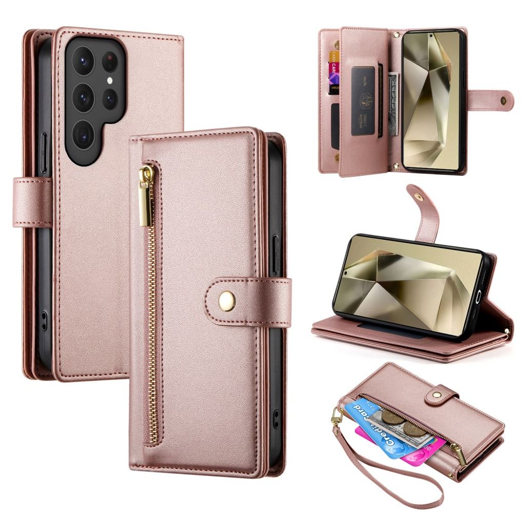 Samsung Galaxy S25 Ultra Wallet Cover with Strap - Pink — Samsung