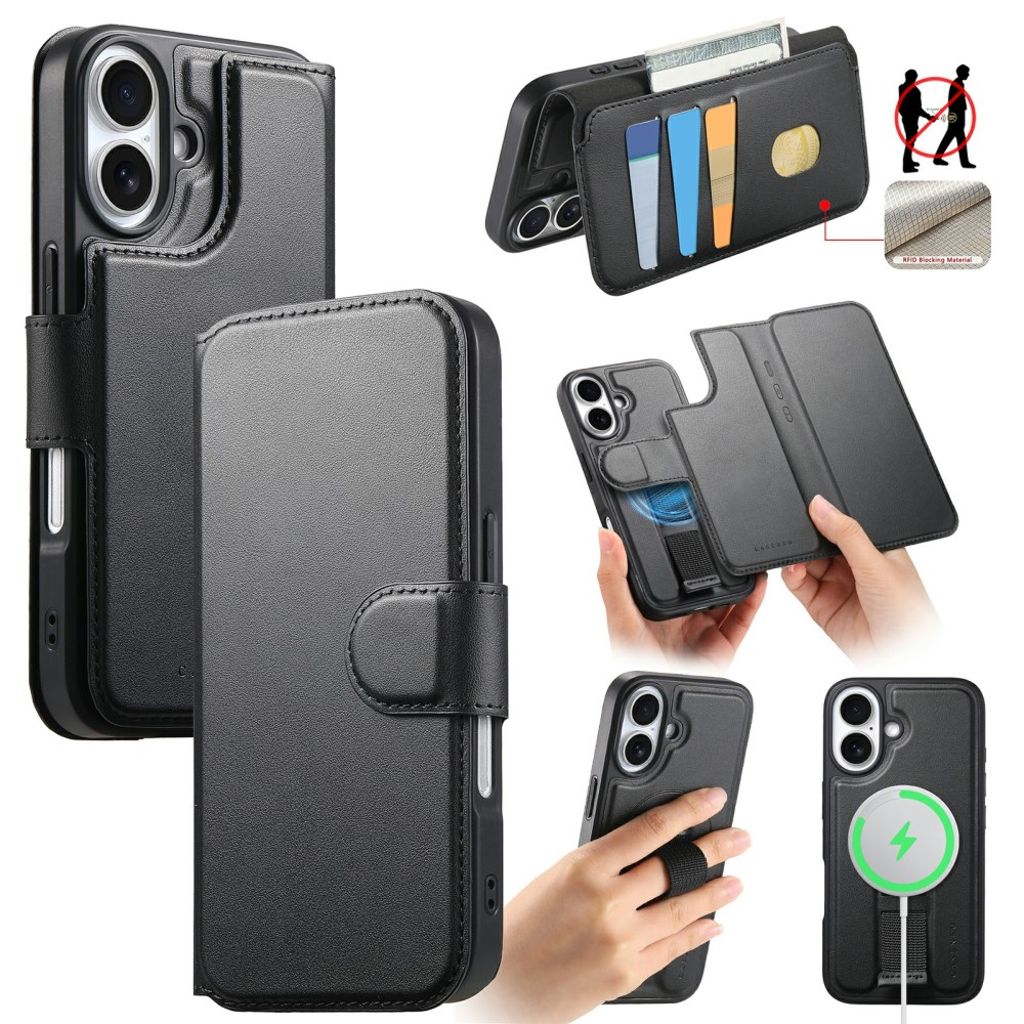 CASENEO iPhone 16 Cover with Stand - Black