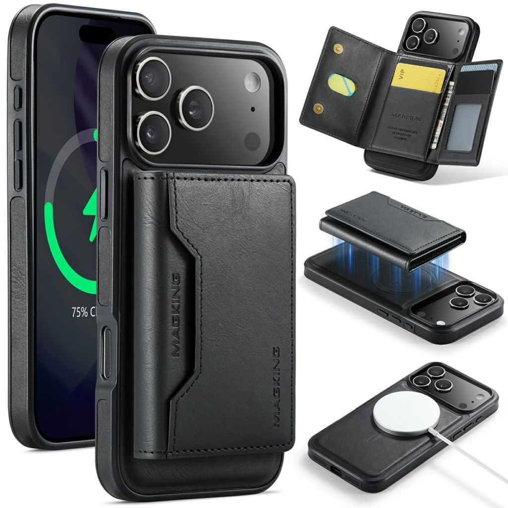 MAGKING iPhone 18 Pro Max/17 Pro Max MagSafe Case with Removable Wallet - Black — MAGKING