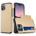 iPhone 14 Pro case with slide card holder - Gold — Övrigt