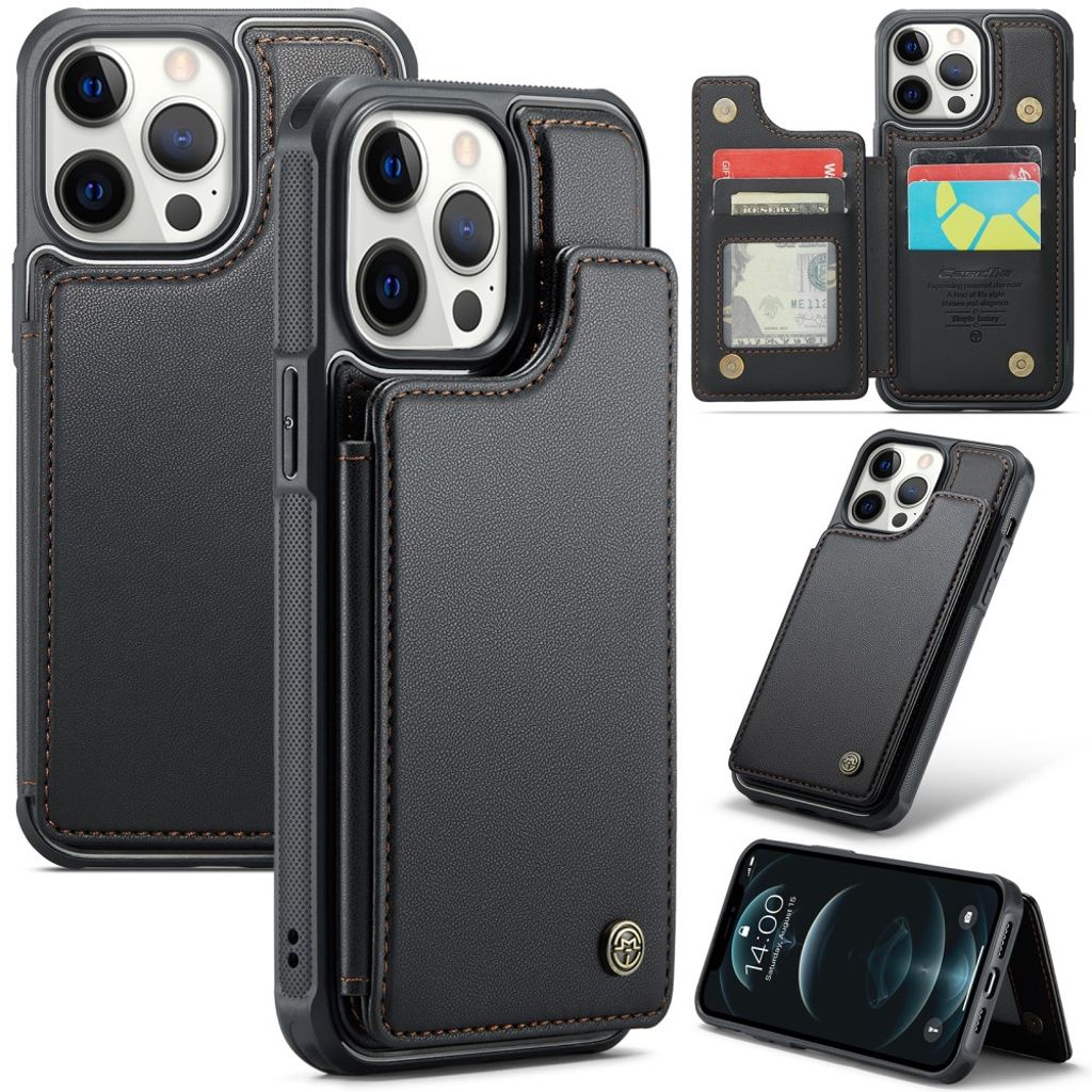 CASEME iPhone 12 Pro Max Case with Wallet - Black — CASEME