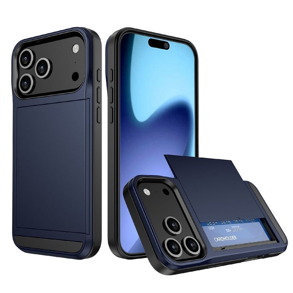 iPhone 18 Pro / 17 Pro Case with Card Holder - Blue — Övrigt