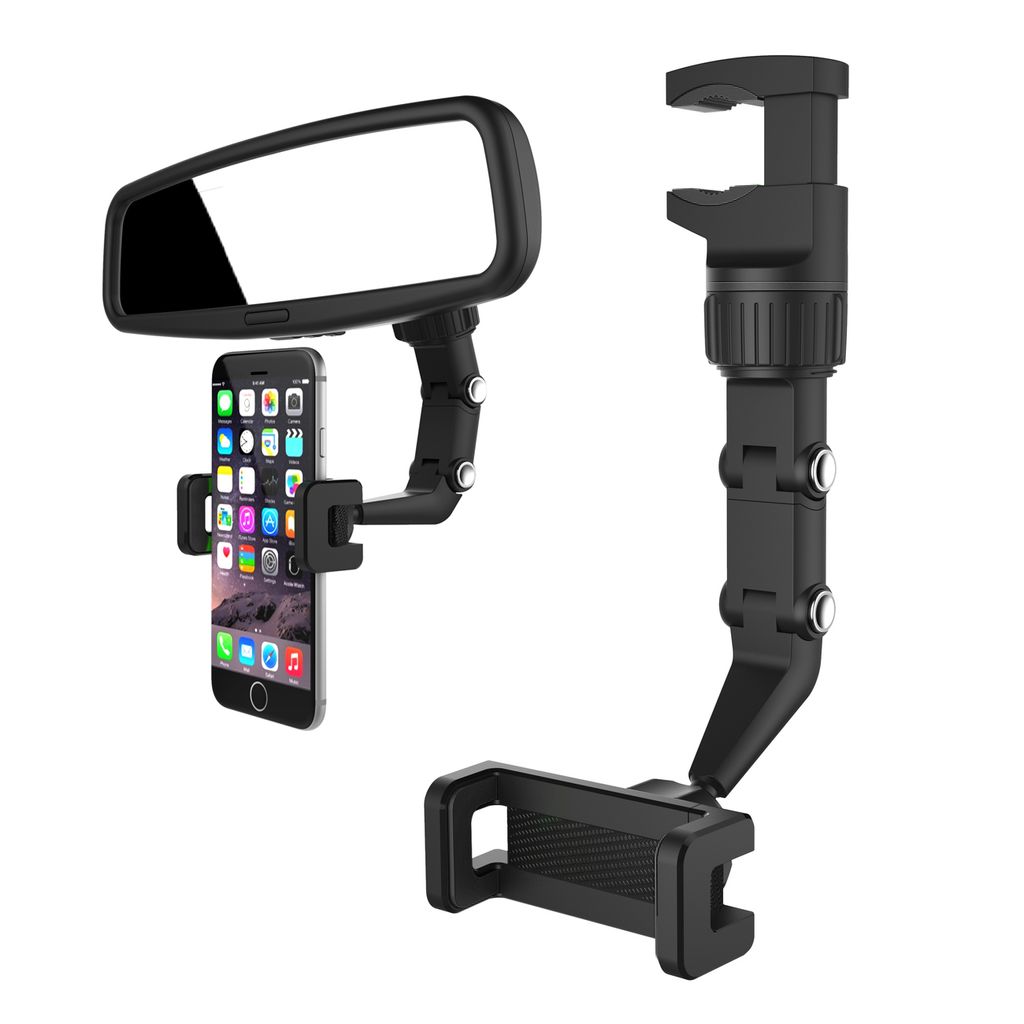 Mobile phone holder for the rearview mirror/car - Black — Hurtel