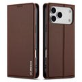 LC.IMEEKE iPhone 17 Pro Max Wallet Cover - Brown
