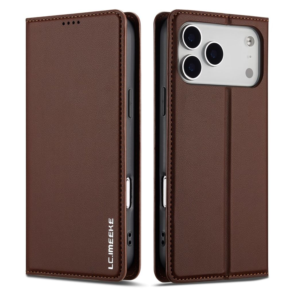 LC.IMEEKE iPhone 17 Pro Max Wallet Cover - Brown