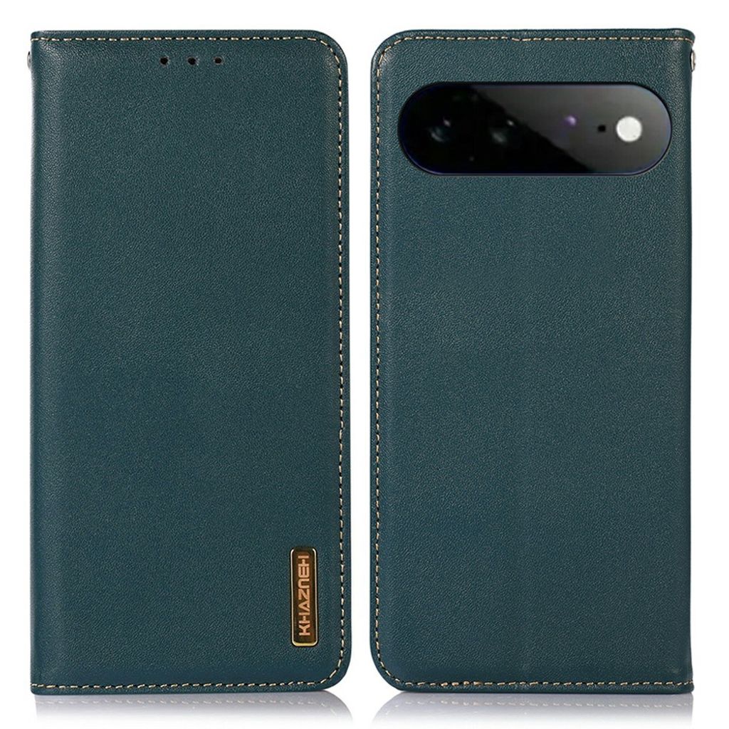 KHAZNEH Google Pixel 11 Pro XL Wallet Cover Genuine Leather RFID - Green — KHAZNEH