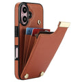 iPhone 16 Wallet case in PU Leather - Brown