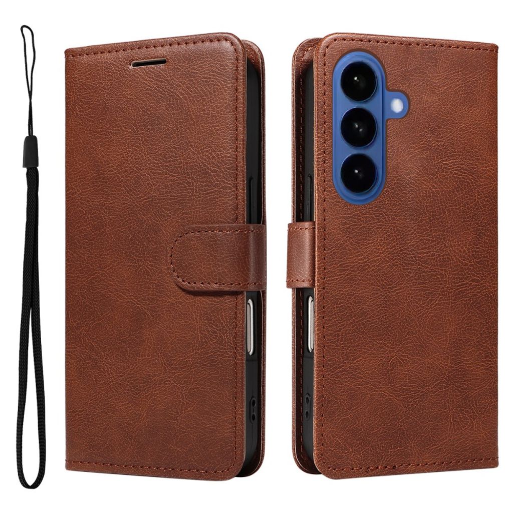 Samsung Galaxy S26 Wallet Cover with Carrying Strap - Brown