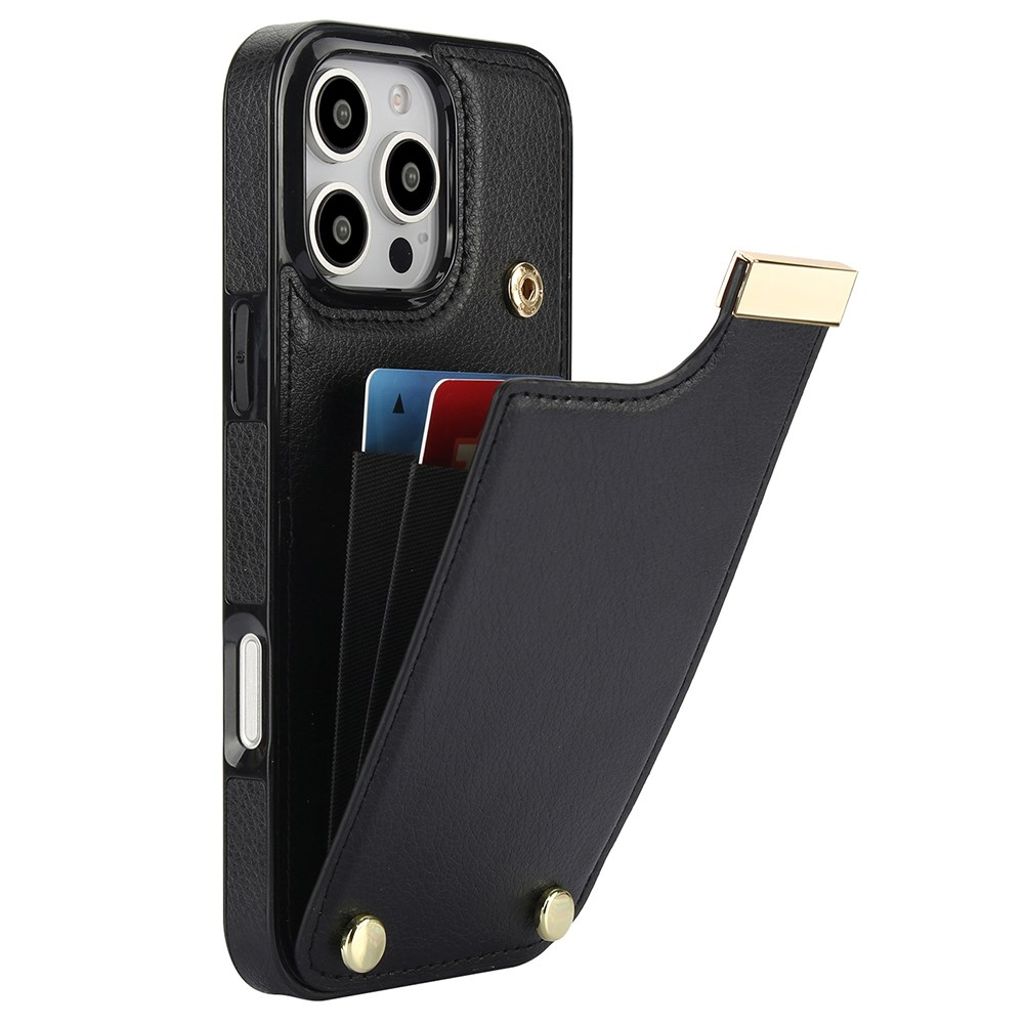 iPhone 16 Pro Max Wallet case in PU Leather - Black — Övrigt